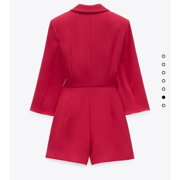 ZARA BLAZER DRESS PLAYSUIT WITH BELT HOT PINK ZARA - Picture 9 of 11